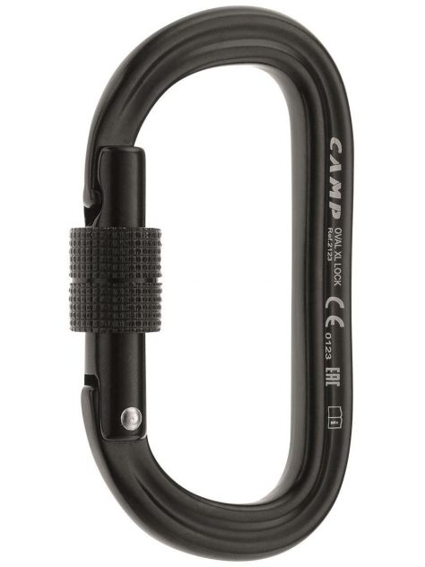Karabinek Oval XL Lock screwlock Camp czarny
