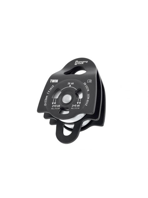 Bloczek Twin Roll Pulley Singing Rock czarny