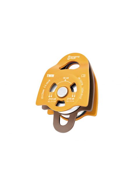 Bloczek Twin Roll Pulley Singing Rock pomarańczowy
