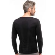 Koszulka męska długi rękaw COMFORT WOOL czarna