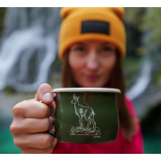 Kubek emaliowany 0,28L Alpinus kozica/zielony