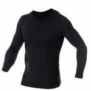 Koszulka męska długi rękaw COMFORT WOOL czarna