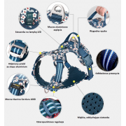 Szelki dla psa Truelove Blossom granatowo-białe