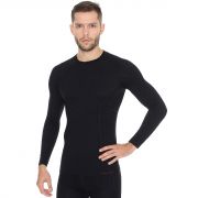Koszulka męska długi rękaw Active Wool Brubeck czarna
