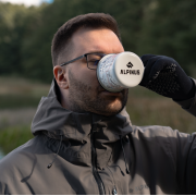 Kubek emaliowany Alpinus mapa biały 0,35l