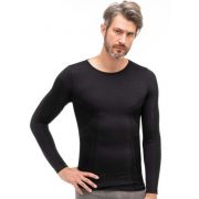 Koszulka męska długi rękaw COMFORT WOOL czarna