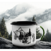 Kubek emaliowany Alpinus niedźwiedź 350 ML