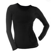 Koszulka damska z długim rękawem COMFORT WOOL czarny