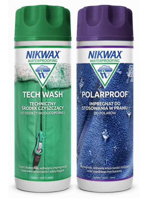 Zestaw do pielęgnacji odzieży outdoor Nikwax Tech Wash i Polar Proof 2 x 300 ml
