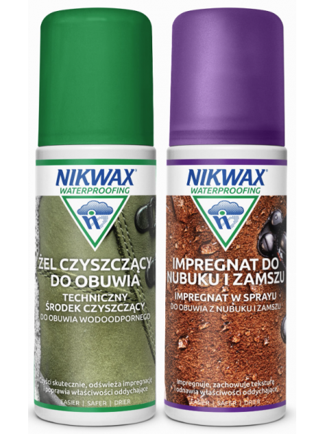 Zestaw do impregnacji i czyszczenia obuwia z nubuku i zamszu Nikwax 2 x 125 ml
