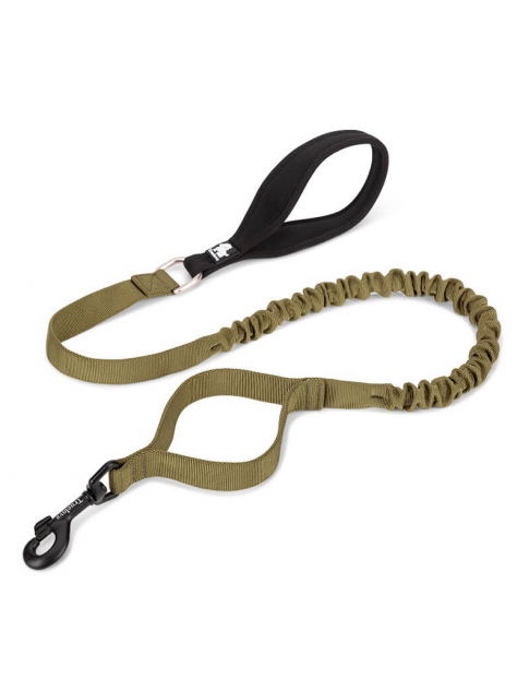 Smycz dla psa z amortyzatorem Adventure khaki (M) Truelove