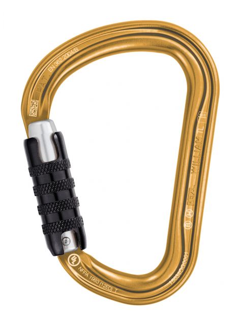 Karabinek HMS William Triact Lock Petzl złoty