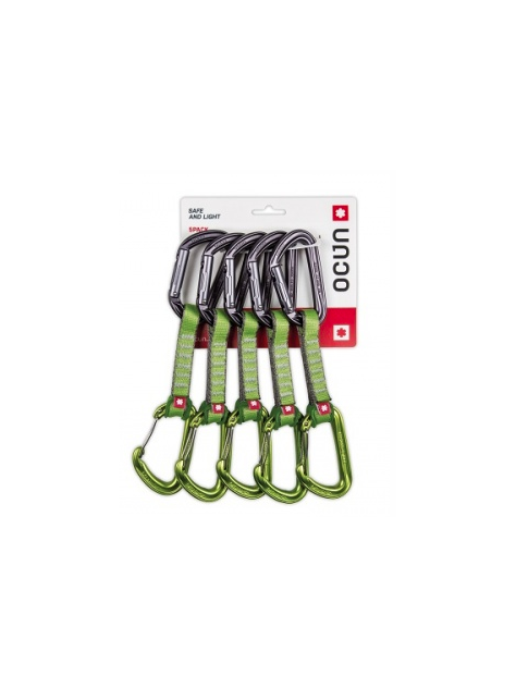 Zestaw ekspresów Hawk QD Wire PAD 16mm 10cm Ocun zielony 5szt.