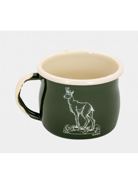Kubek emaliowany 0,28L Alpinus kozica/zielony