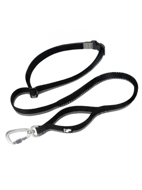 Smycz dla psa z lekkim amortyzatorem Dogi czarna 2m Truelove