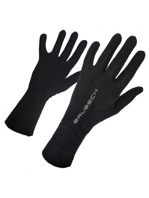 Rękawiczki termoaktywne merino Brubeck czarne