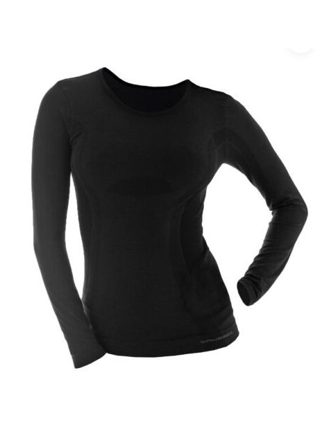 Koszulka damska z długim rękawem COMFORT WOOL czarny